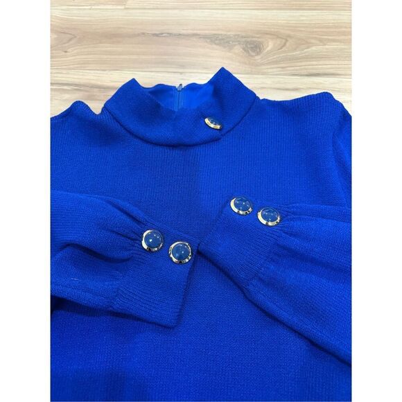 St. John by Marie Gray Santana Knit Mock Neck Long Sleeve Dress Sz 10 or M - Picture 7 of 11